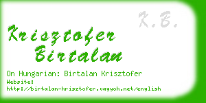 krisztofer birtalan business card